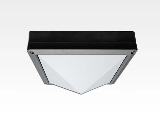 20W LED Wand/Deckenleuchte anthrazi quadr. pyr. Tageslicht Weiß / 6000-6500K 900lm 230VAC IP54 120Grad