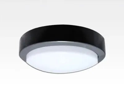 3W LED Wand/Deckenleuchte anthrazit rund Warm Weiß / 2700-3200K 135lm 230VAC IP65 120Grad
