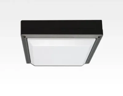 13W LED Wand/Deckenleuchte anthrazit quadr. Warm Weiß / 2700-3200K 560lm 230VAC IP54 120Grad