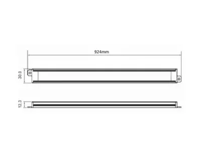 15W LED Lichtleiste 90cm 780lm WarmWeiß / 12VDC IP44 120Grad 2700-3200K — Bild 2