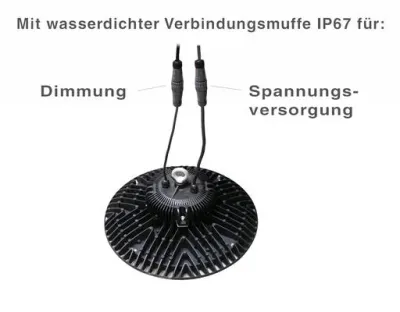 90W LED UFO-Pendelstrahler mit 80Grad Schirm Neutral Weiss / 12500lm 230VAC Dimmbar IP65 — Bild 2